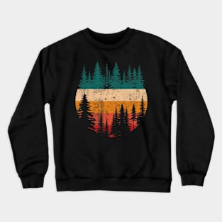 Hiking Backpacker for Men Women Outdoors Nature Retro Forest Crewneck Sweatshirt